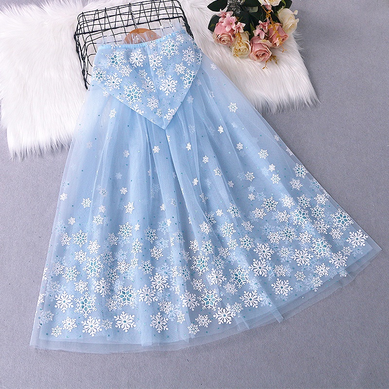 Áo Choàng Hóa Trang Công Chúa Elsa Phối Lưới Đính Kim Sa 9 Màu Tùy Chọn Cho Bé Gái Dịp Halloween / Giáng Sinh /