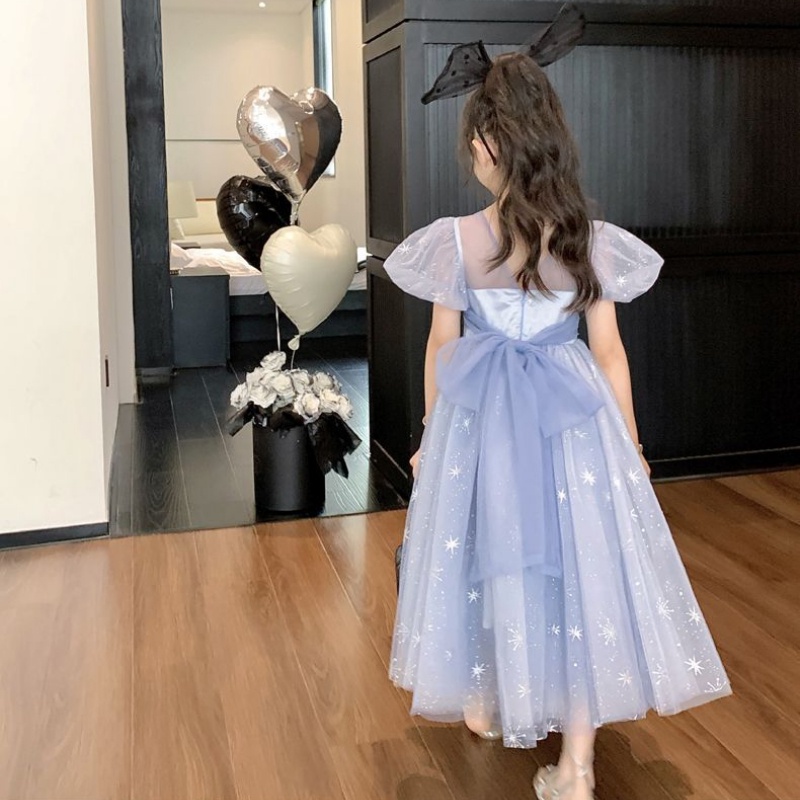 Đầm Công Chúa Vải Tuyn Thắt Nơ Thời Trang Mùa Hè Mới 2023 Dành Cho Bé Gái