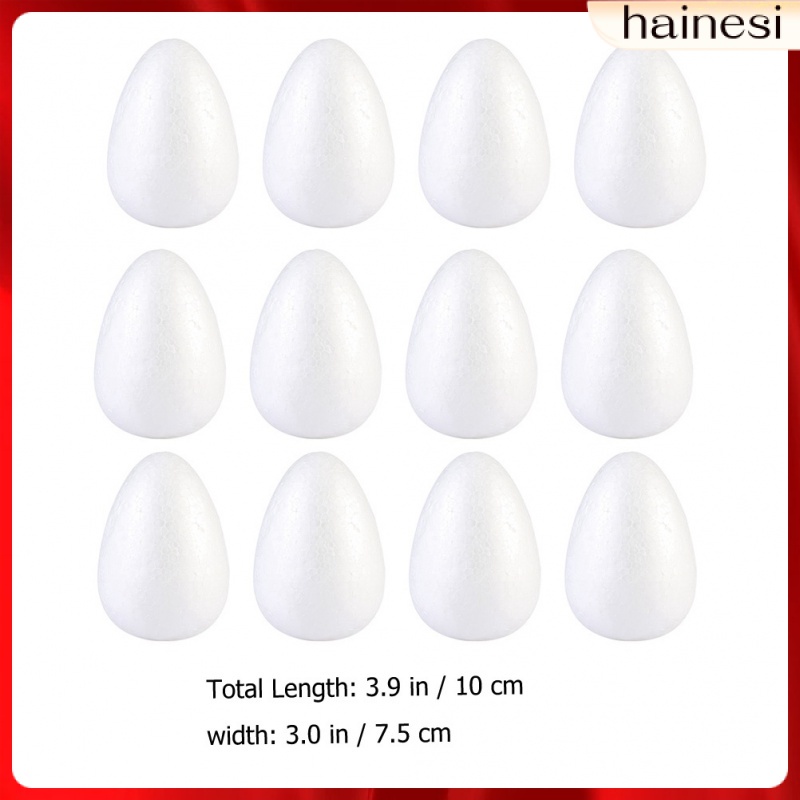 Set 12 Khối Xốp Hình Trứng Phục Sinh Màu Trắng Dùng Để Trang Trí