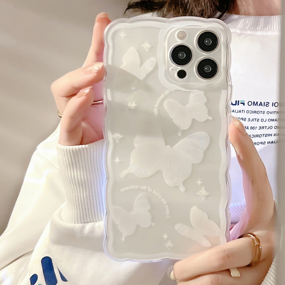 Ốp Điện Thoại TPU Mềm Chống Sốc Họa Tiết Bướm Cho IPhone 14 Pro Max 13 12 11 Pro Max XS XR 7 8 Plus