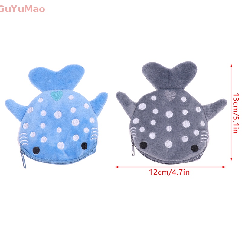 Túi Đựng Tiền Xu Hình Cá Mập Nhồi Bông Đáng Yêu Có Khóa Kéo Cho Bé