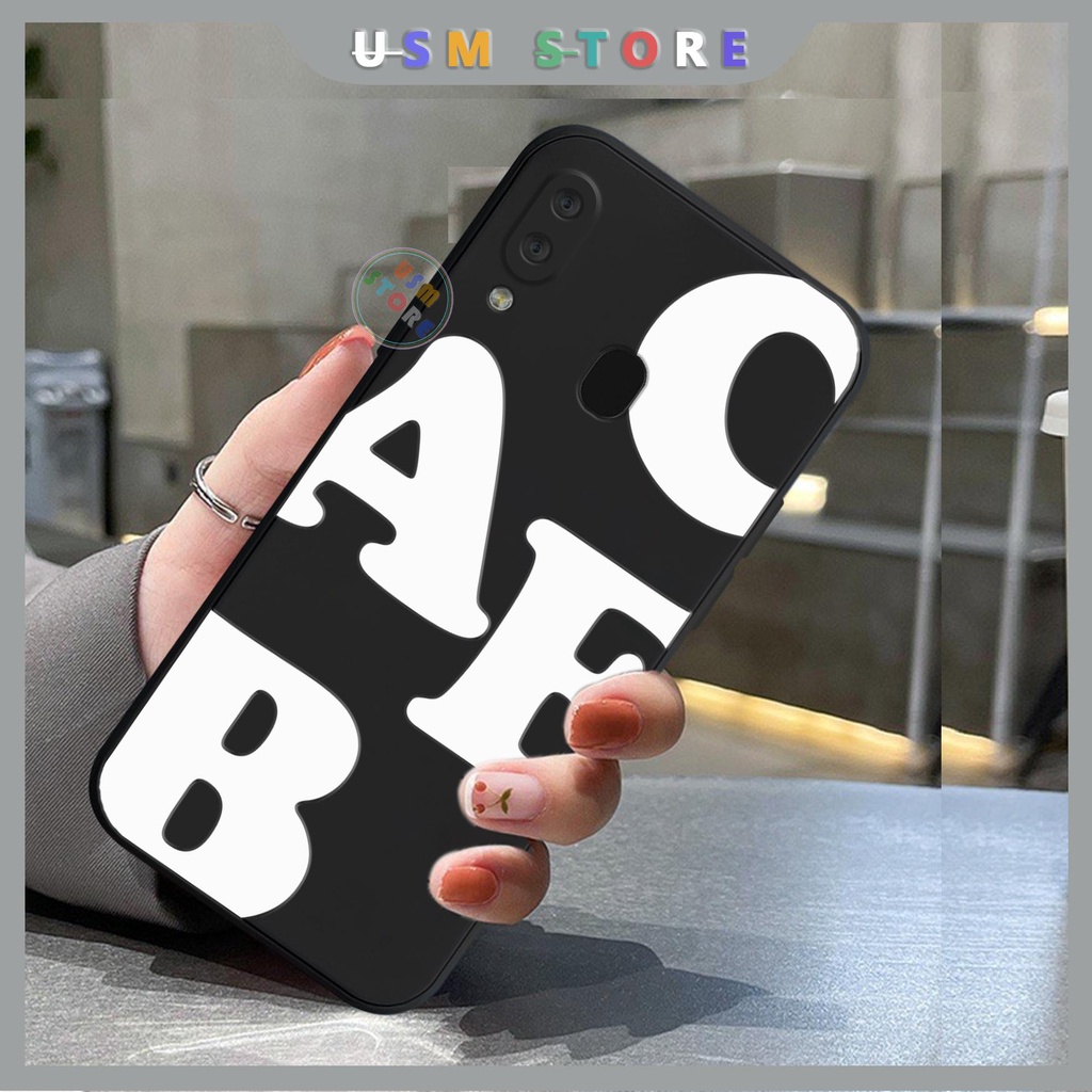 Ốp lưng cho máy Samsung A02S /M02S / A025 / F02S / A31 / A315F, chất silicon, viền vuông, in chữ nghệ thuật ABC