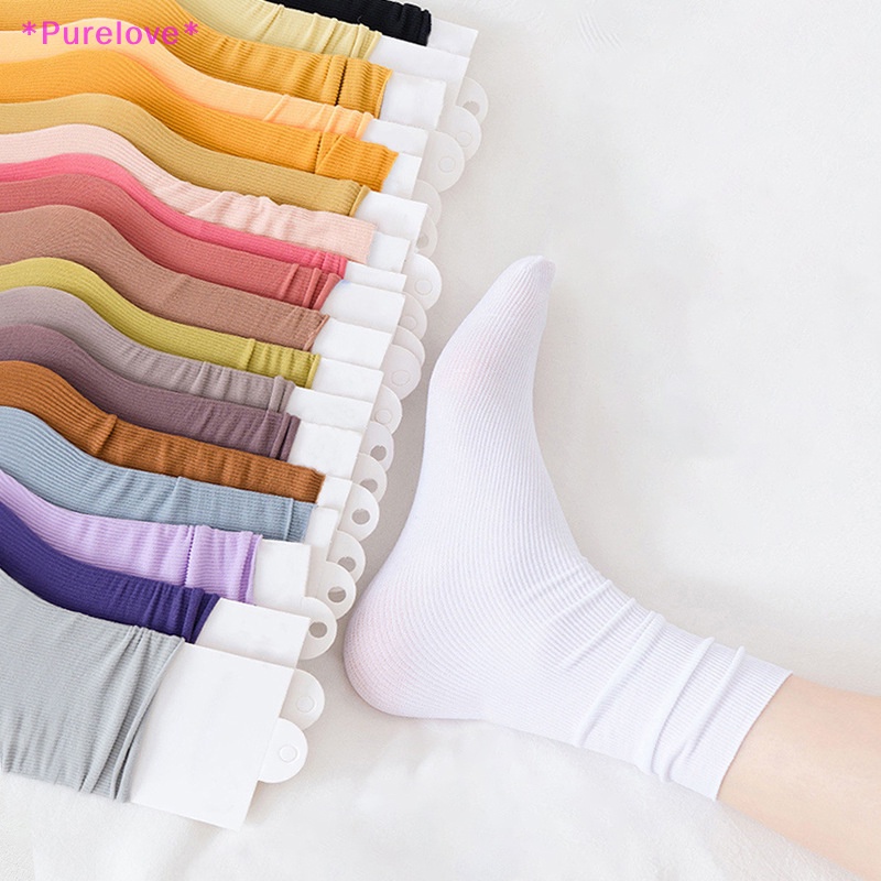 Set 1 / 3 / 5 Đôi Vớ Mỏng Nhiều Màu Sắc Thời Trang Xuân Hè Cho Nữ Mới