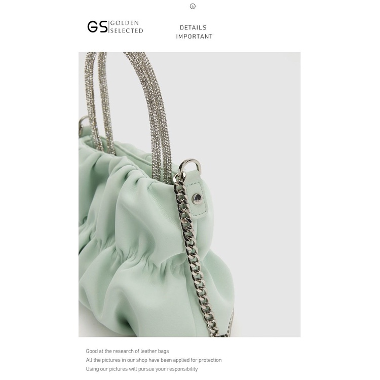 Túi Xách Đeo Vai Hình Đám Mây Mini Đính Đá Phối Dây Xích Thời Trang Dành Cho Nữ