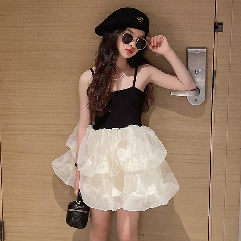 Đầm Múa Ba Lê Hai Dây Mùa Hè Dễ Thương Cho Bé Gái 3-8 Tuổi