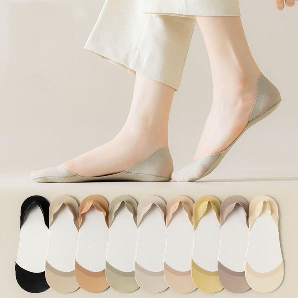 Vớ Thuyền Vô Hình Màu Trơn Thoáng Khí Thoải Mái Thời Trang Cho Nữ