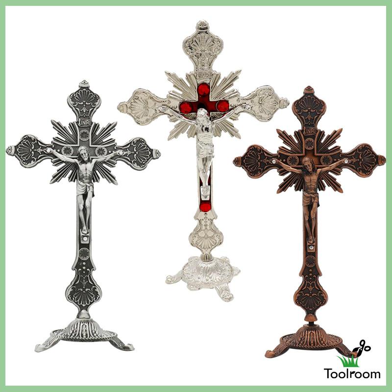 Cây Thánh Giá Kim Loại 10 Inches Để Bàn Trang Trí Nhà Cửa