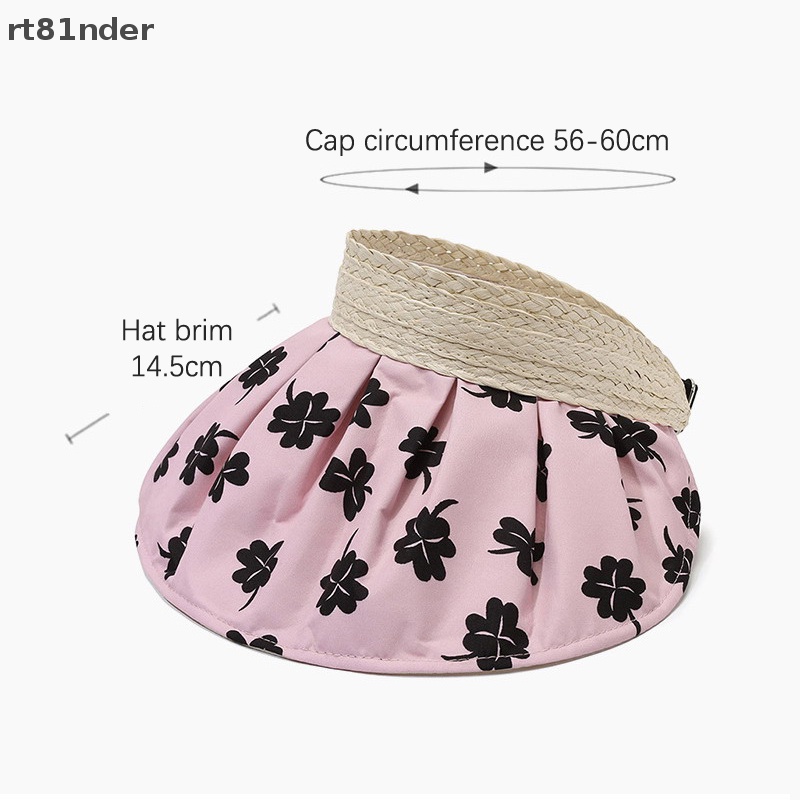 Rt Mũ Đi Biển Hở Chóp Có Thể Điều Chỉnh Vành Rộng Hình Cỏ Bốn Lá Hợp Thời Trang Mùa Hè Cho Nữ