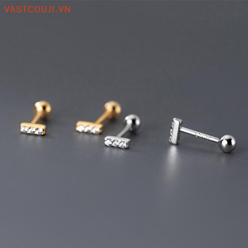 1 Đôi Bông Tai Xỏ Lỗ Kiểu Xoắn Ốc Đơn Giản Cho Nữ