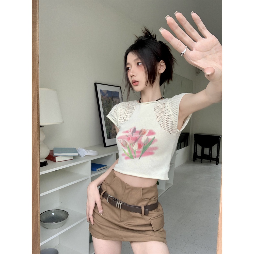 Áo Thun Tay Ngắn Dáng Ôm Hở Vai Thời Trang Quyến Rũ Cho Nữ