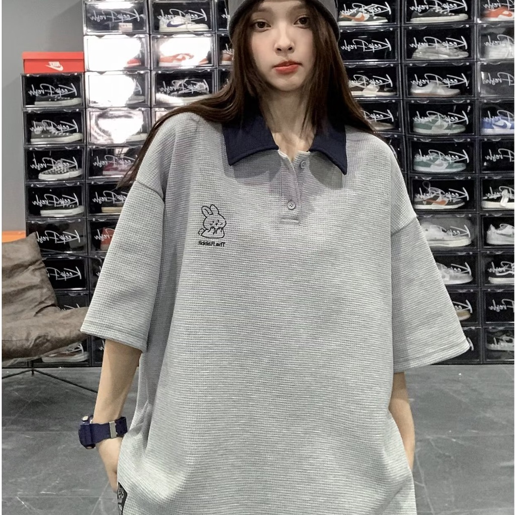 Áo Thun polo Ngắn Tay Dáng Rộng Màu Sắc Tương Phản Thời Trang Mùa Hè Cho Nam