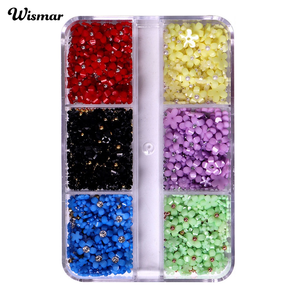 1 Hộp Phụ Kiện Trang Trí Móng Tay Lấp Lánh Nhiều Màu Sắc