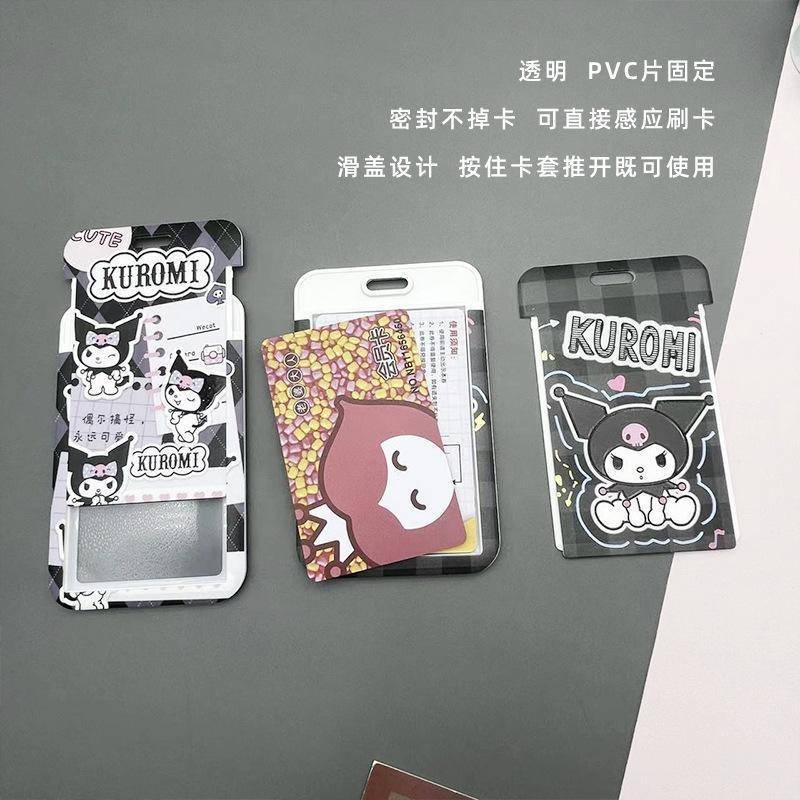 ⭐ iLado ⭐ Dây đeo bảng tên Kuromi xấu xa Thẻ tên Thẻ đeo tên dây đeo thẻ co rút thẻ sinh viên dễ thương Hoạt hình dây rút thẻ thẻ đeo học sinh bao đựng văn phòng phẩm giá sỉ