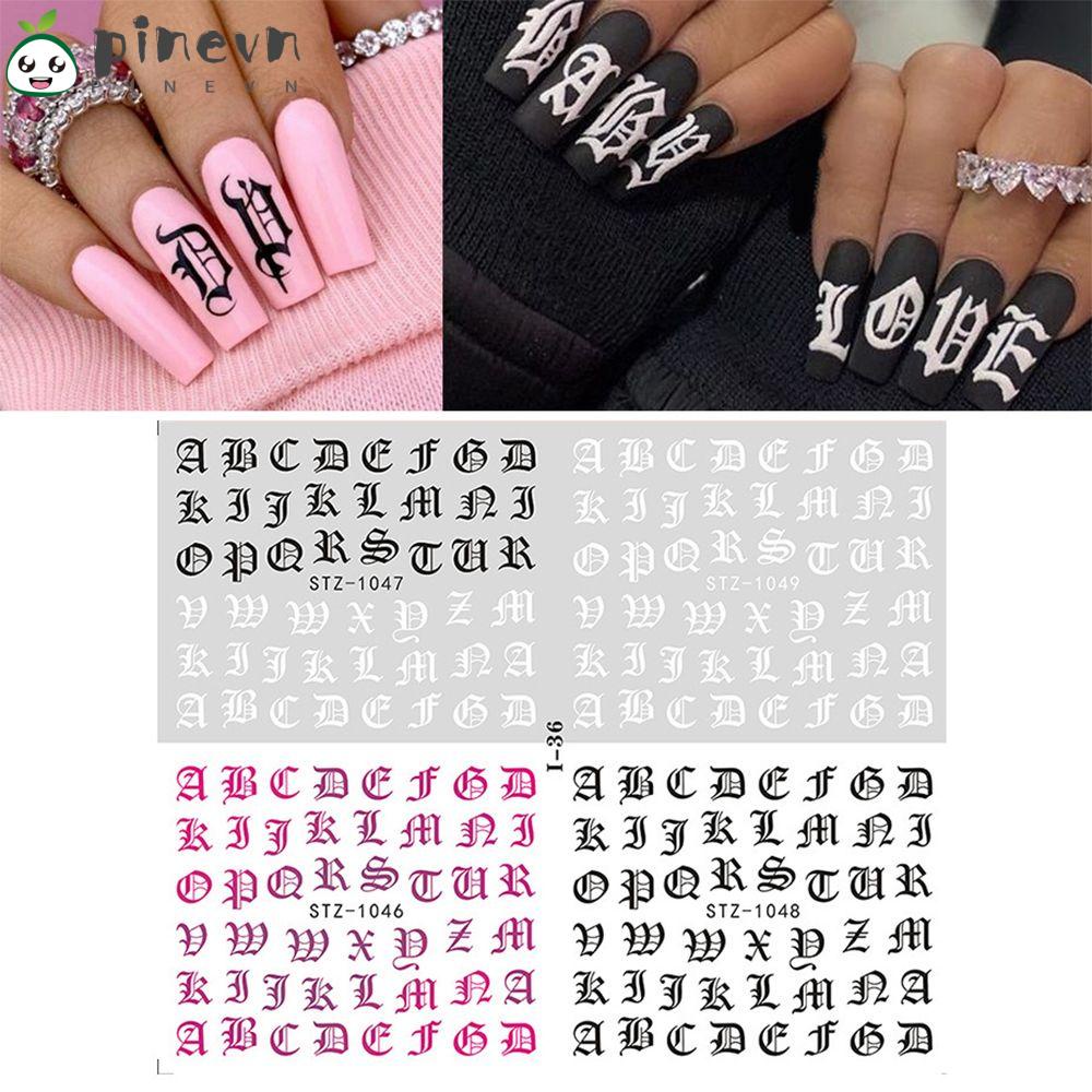 Miếng Dán Trang Trí Móng Tay 4 Trong 1 Chủ Đề Giáng Sinh Màu Trắng Đen