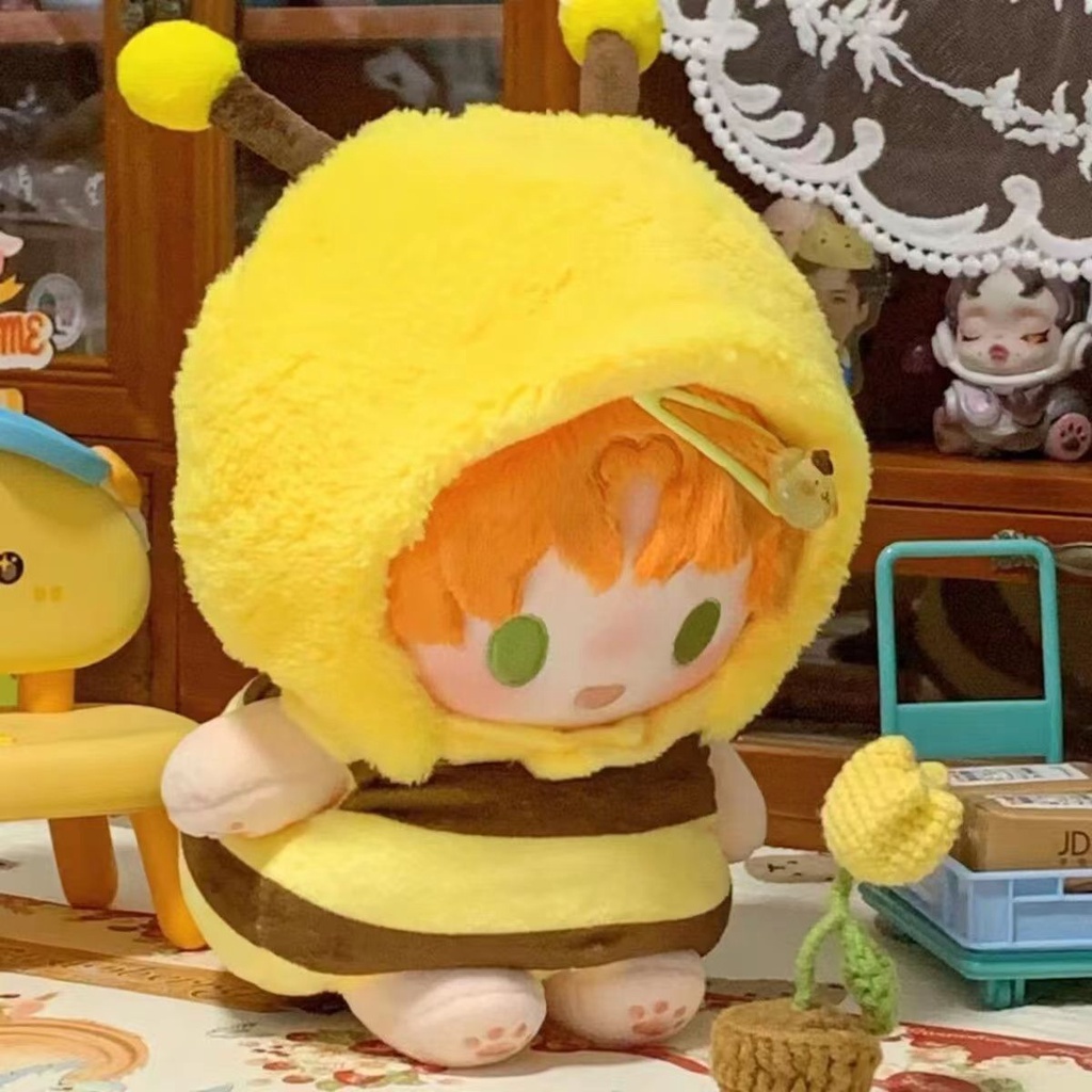 Bộ Quần Áo Cotton Hình Chú Ong Cho Búp Bê 10cm / 15cm / 20cm / 40cm