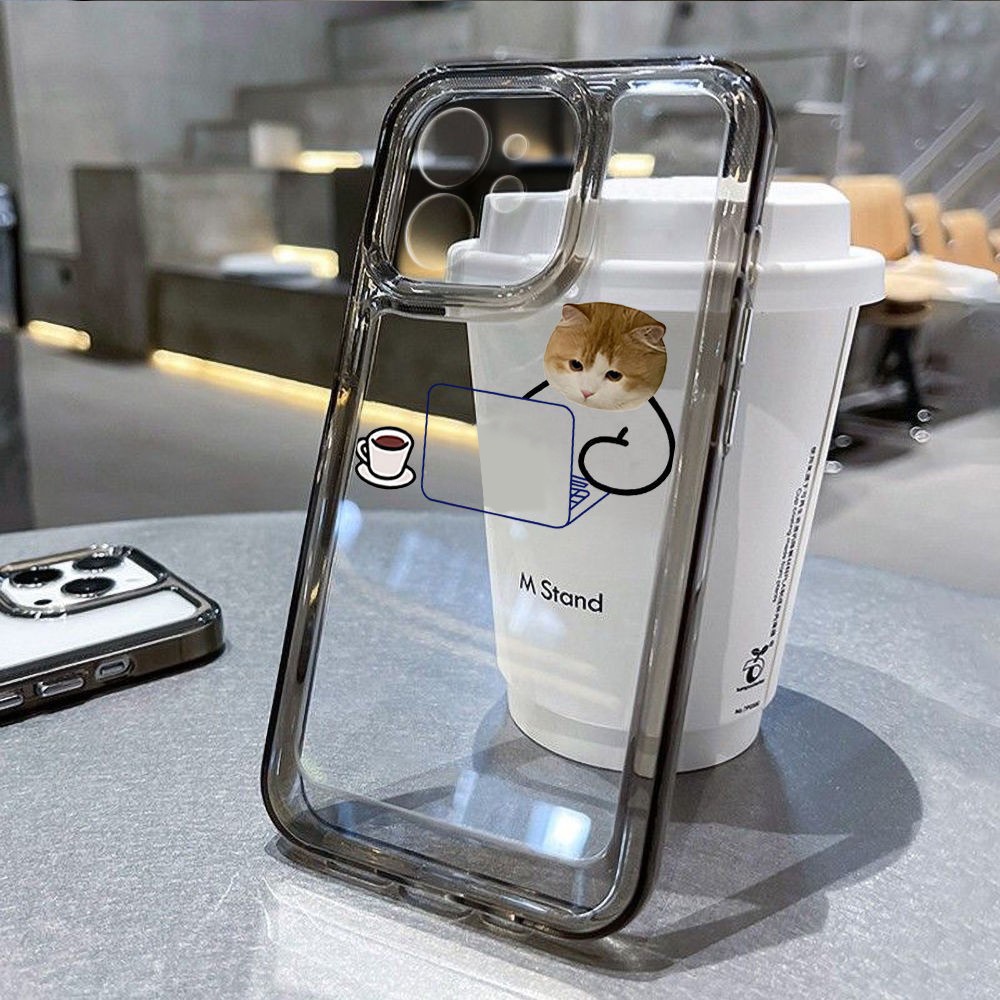 Ốp Điện Thoại TPU Mềm Trong Suốt Chống Sốc In Hình Mèo Cho Iphone 14 Plus 13 Pro Max 12 11 X Xs Xr 8 7