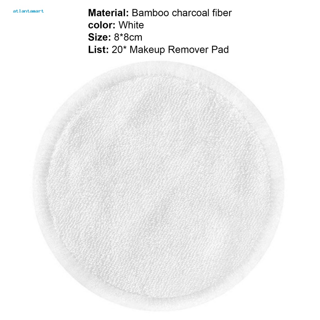 Túi Đựng Đồ Dùng Cao Cấp Tiện Dụng| Bộ 20 Miếng Bông Tẩy Trang Bằng Vải Cotton Tre Tự Nhiên Thấm Hút Nước Mạnh Có Thể Giặt Sạch