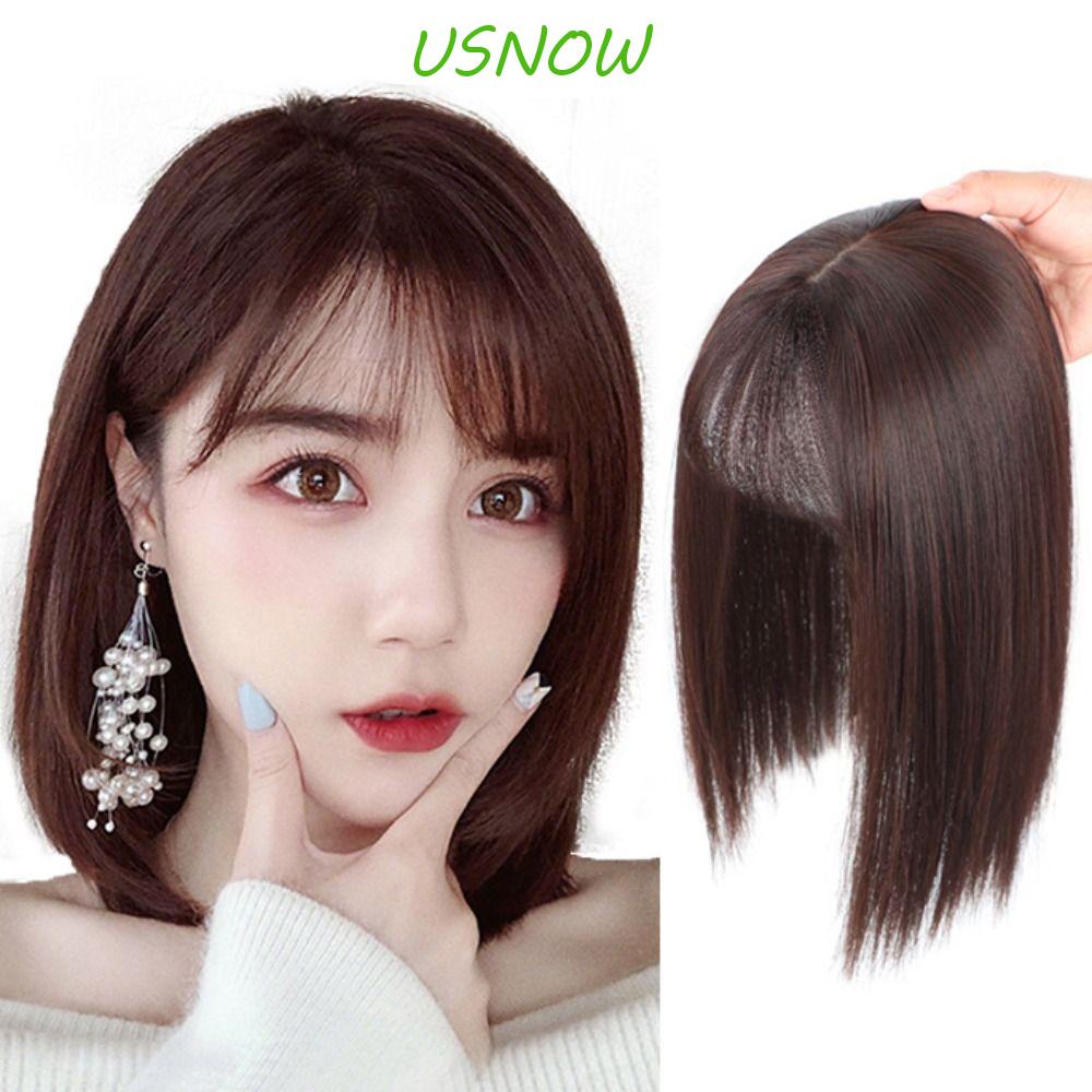 Tóc Mái Giả 3D Vô Hình Không Đường May Cài Khóa Chịu Nhiệt Cho Nữ