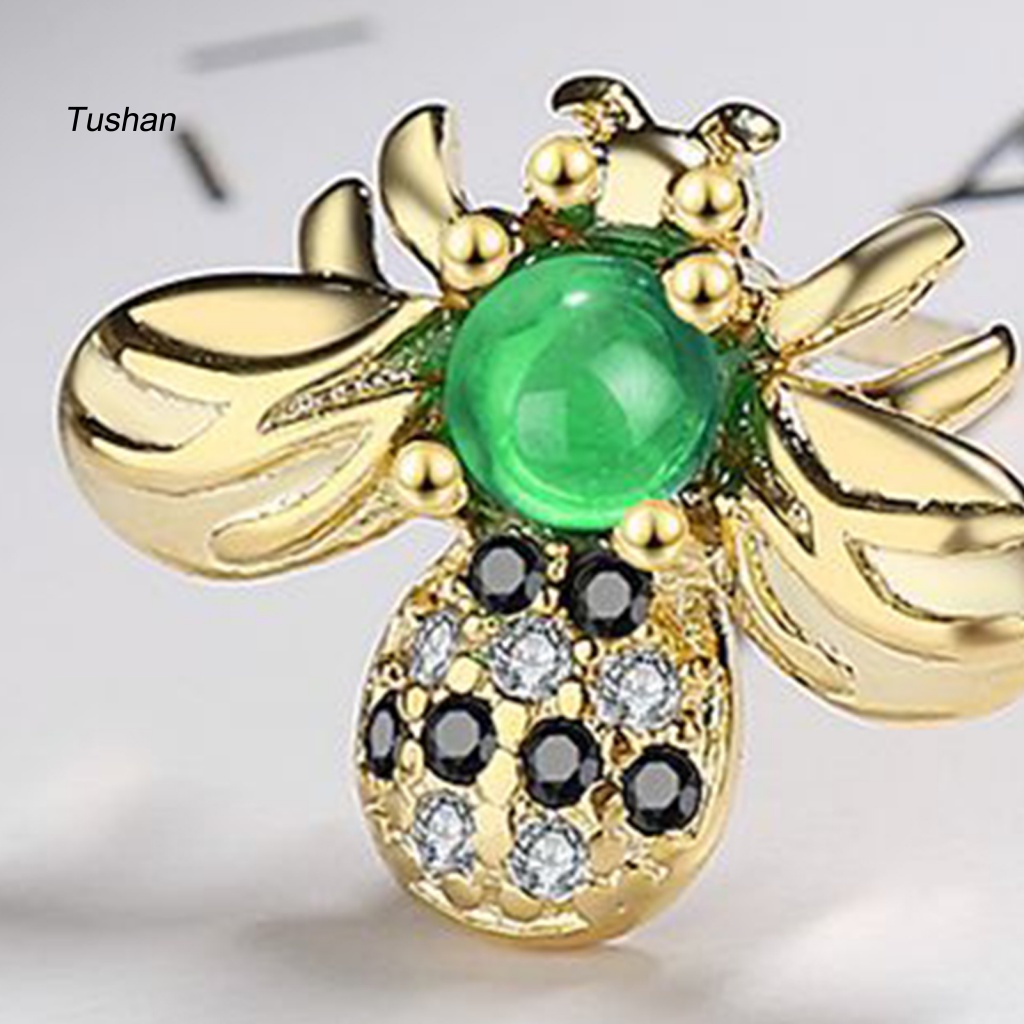 1 Đôi Bông Tai Hình Ong Và Hoa Hướng Dương Đính Đá Dễ Thương