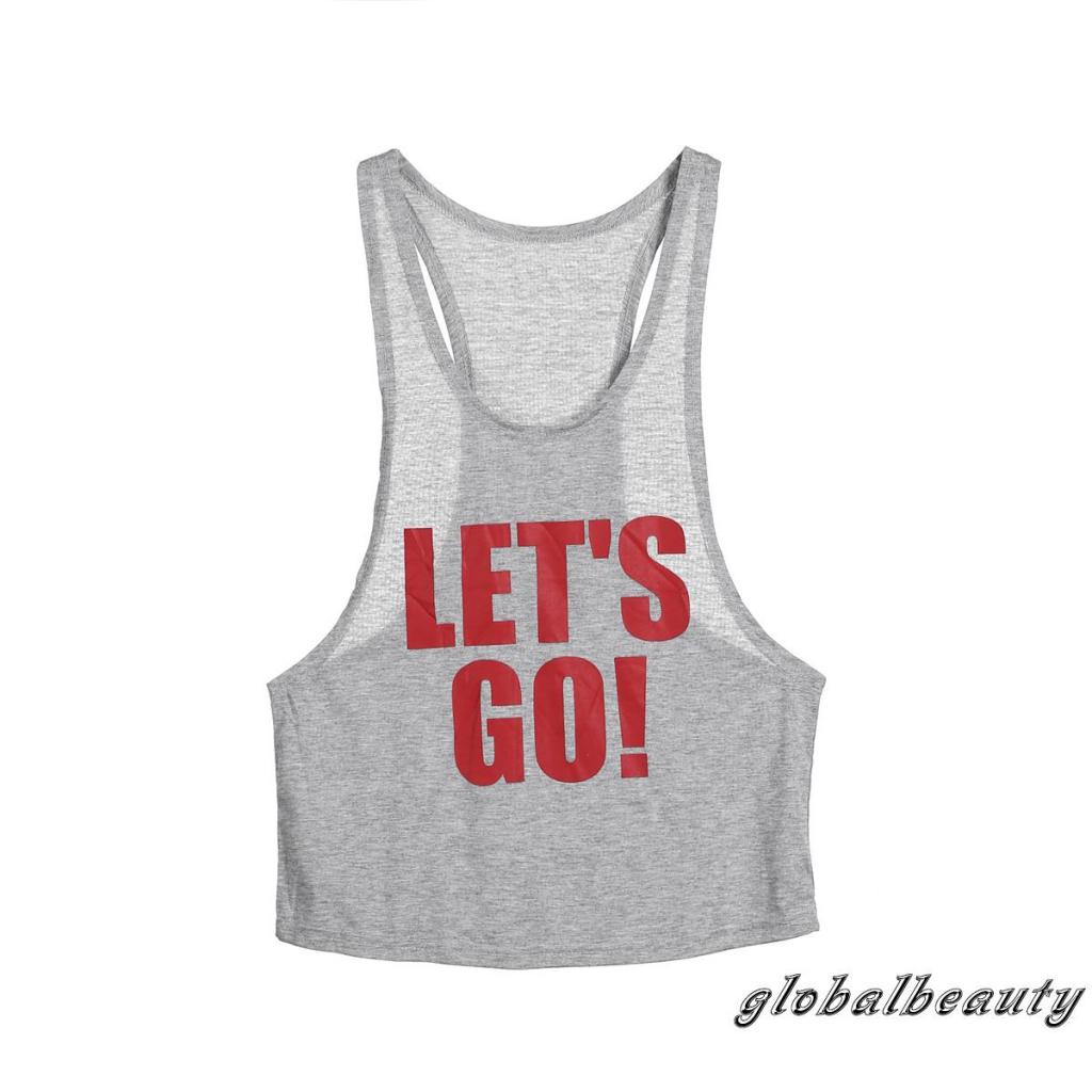 Gb- Áo Tank Top Không Tay Dáng Rộng In Chữ Phong Cách Thể Thao Chạy Bộ Tập Gym Dành Cho Bạn Nữ