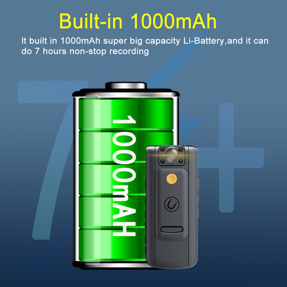 Camera Mini HD IPS 1800 Kèm Màn Hình HD Chất Lượng Cao°Máy Quay Phim Toàn Thân HD Có Thể Xoay Và Kẹp Gắn Sau Lưng