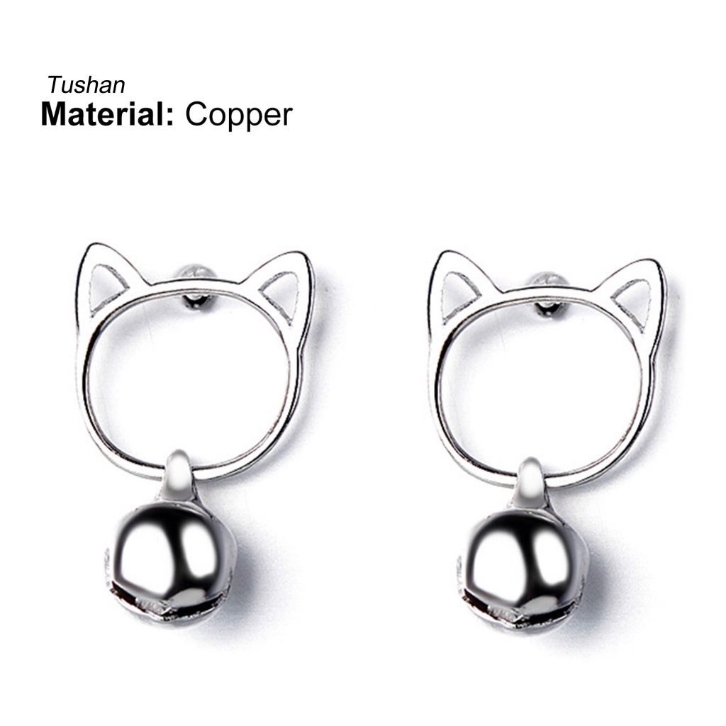 1 Đôi Khuyên Tai Hình Mèo Bằng Đồng Dễ Thương