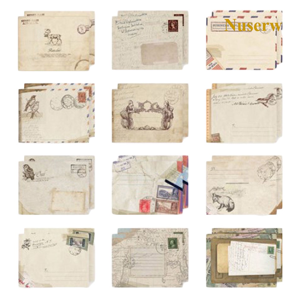 Korean stationery creative E2㊣retro style small envelope-a set of 12 styles
