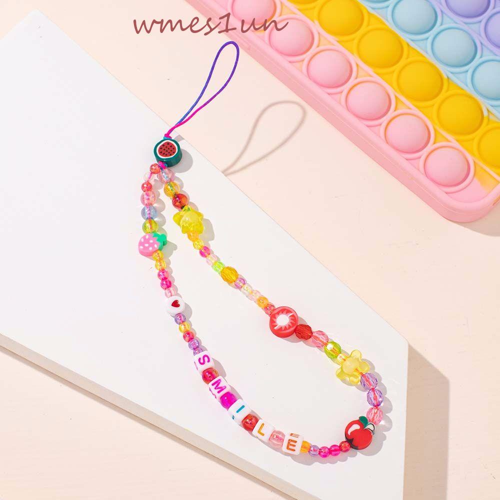 Dây Treo Điện Thoại Xâu Hạt Acrylic Thủ Công Chống Thất Lạc WMES15H