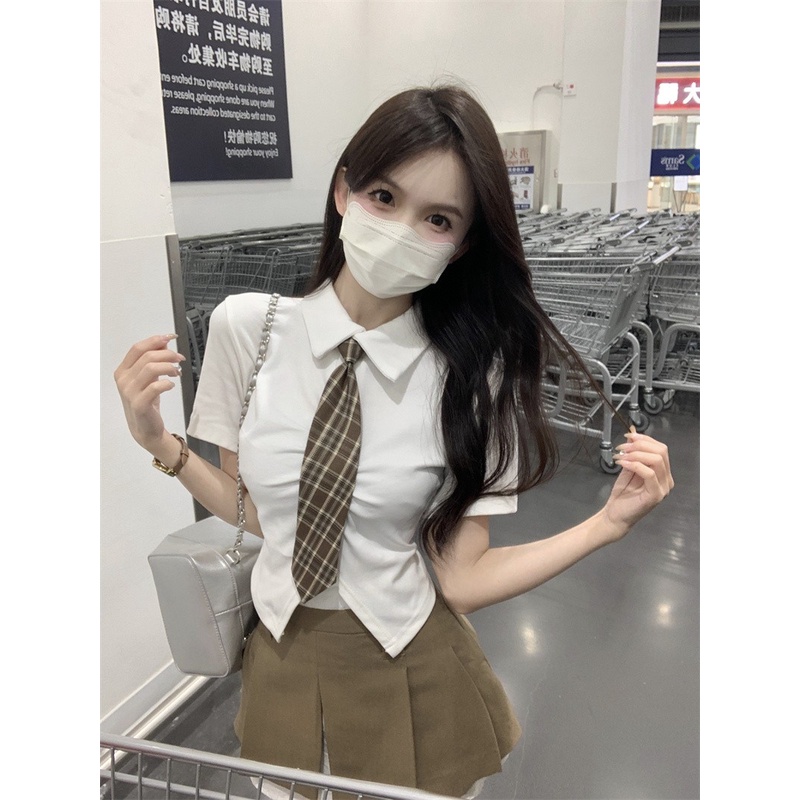 Áo polo Ngắn Tay Thời Trang Hàn Quốc Dành Cho Nữ