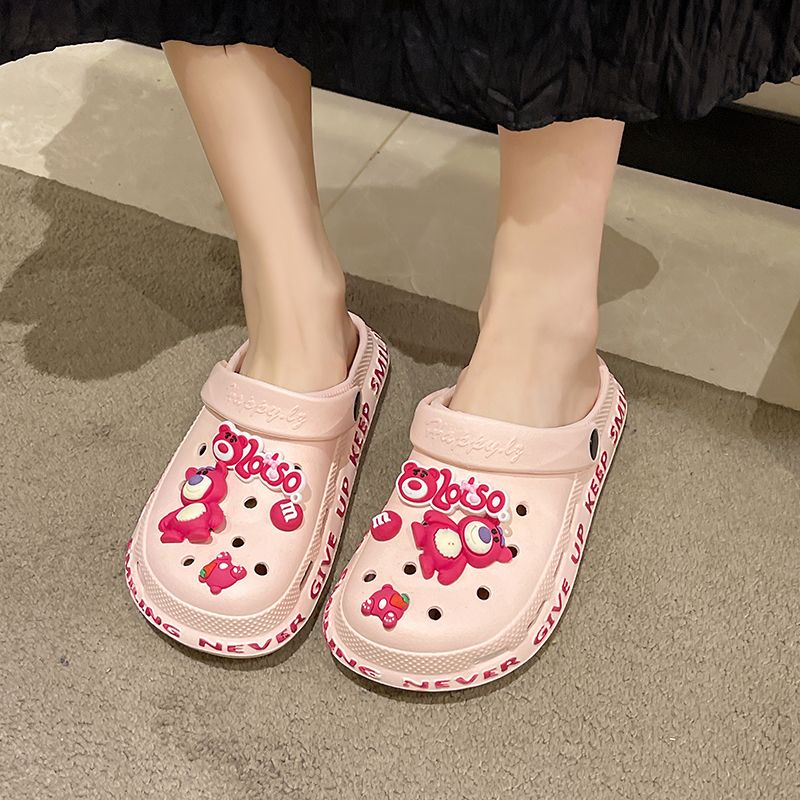 Xăng đan Đế Mềm Dày Hở Ngón Thoải Mái Chống Trượt Họa Tiết Hoạt Hình