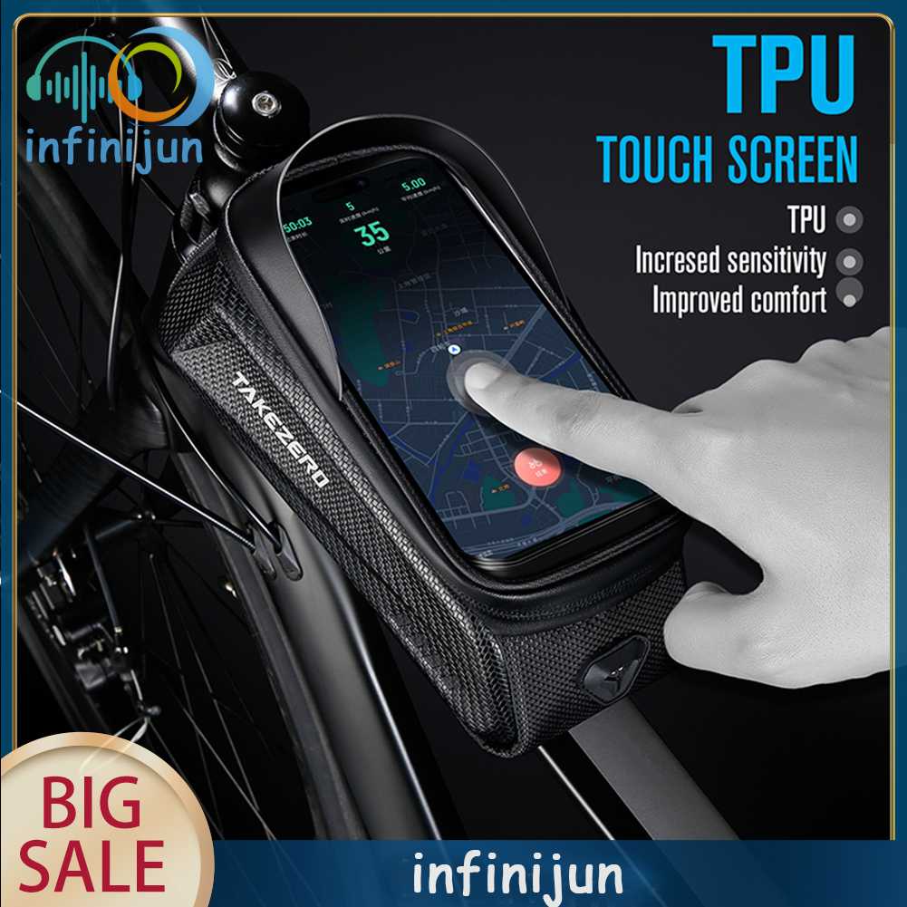 Túi Đựng Điện Thoại Cảm Ứng 1L Họa Tiết Phản Quang Chống Thấm Nước Gắn Xe Đạp Ốp
