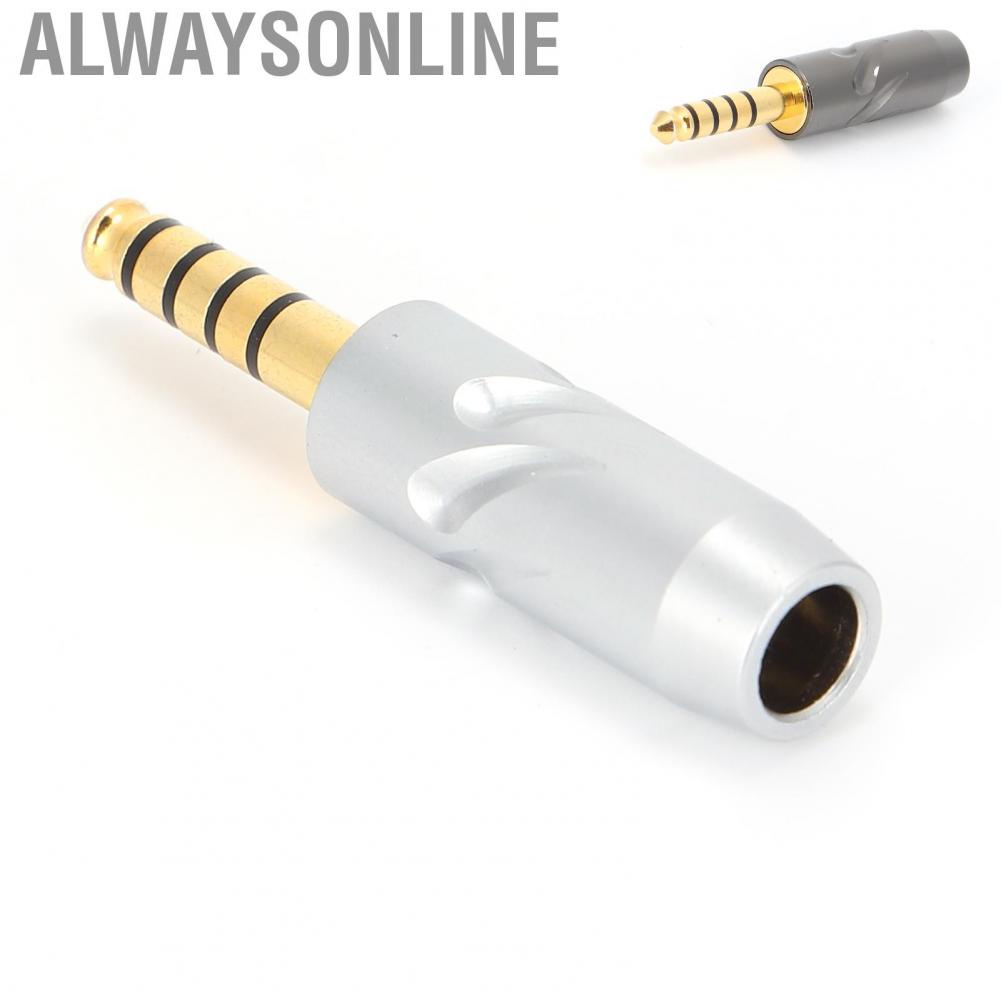 Alwaysonline Headphone Plugs  Metal Durable 4.4mm Balanced Plug for Amplifiers Mixer Audio Equipment