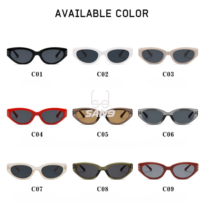 Kính Mát Mắt Mèo Gọng Kim Loại San9 Phong Cách Vintage