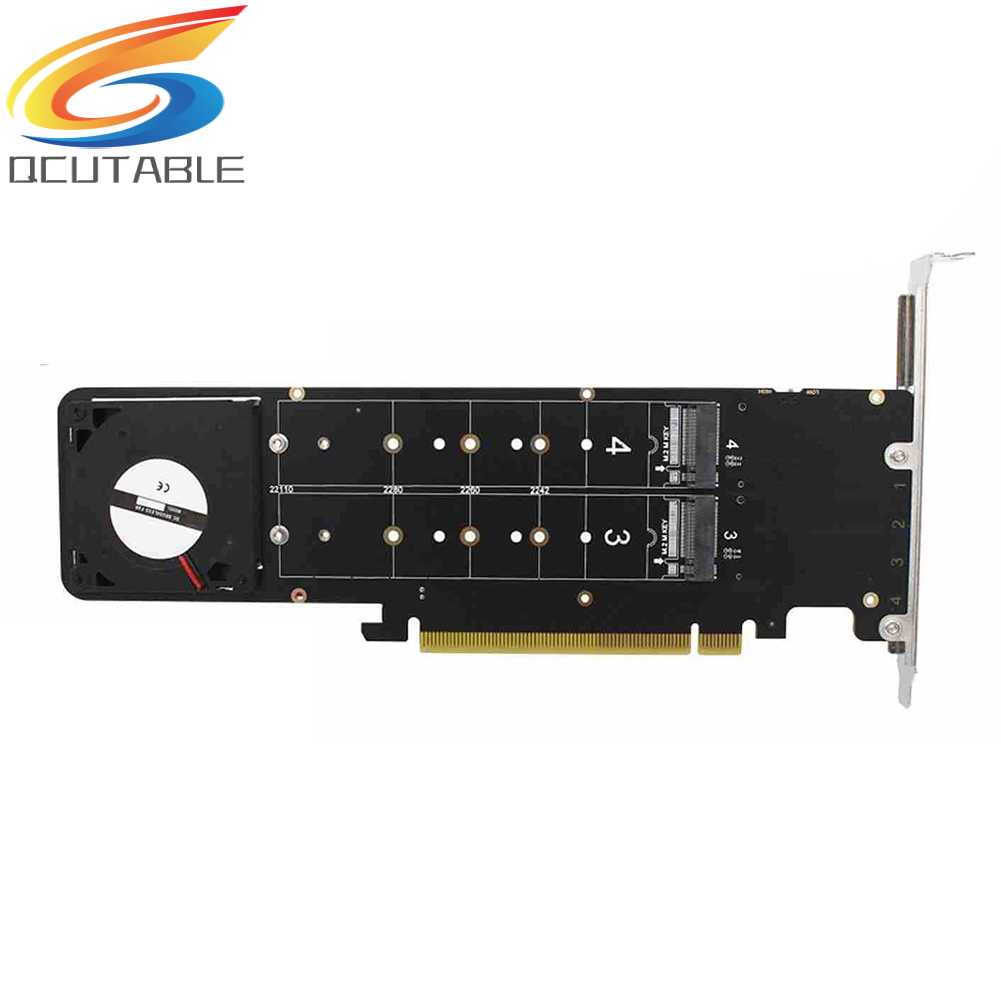 Card Chuyển Đổi 4Disk NVME Raid PCI-E4.0X16 Hai Mặt Cho 2230 / 2242 / 2260 / 2280mm