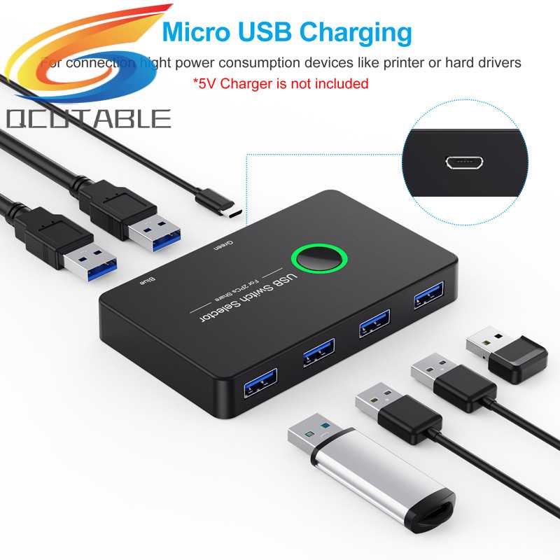 Công Tắc Một Nút KVM 2 Trong 1 Cho Máy in Cổng USB