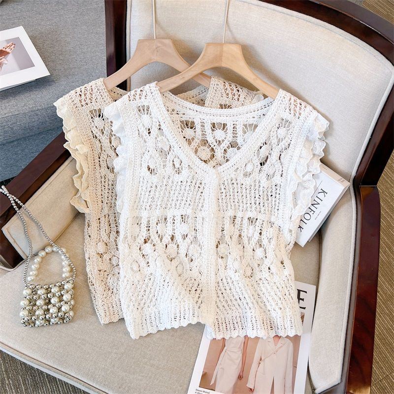 Áo Cardigan Dệt Kim Cổ Chữ v Không Tay Thiết Kế Mới Thời Trang Mùa Hè Dành Cho Nữ