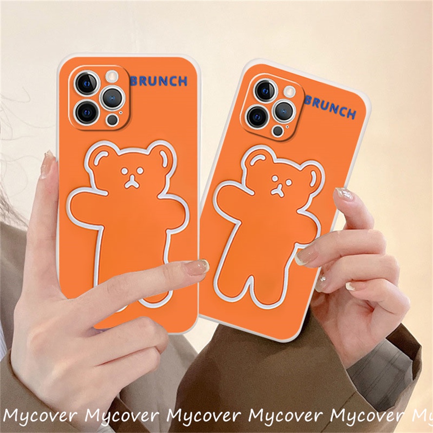 Ốp Điện Thoại Silicon Họa Tiết Gấu Hoạt Hình Cho iPhone 11 13 12 14 Pro Max X XR Xs Max 6 7 8 Plus