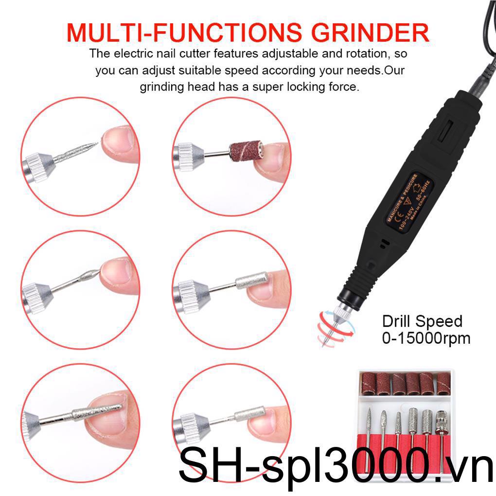 Bộ Máy Mài Móng Tay Bằng Nhựa Nhiều Màu Sắc Tốc Độ Cao USB Chuyên Dụng Cho Nữ