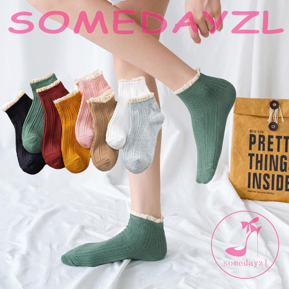 Vớ Ngắn Phối Ren Màu Sắc Kẹo Ngọt Phong Cách Lolita Dành Cho Nữ
