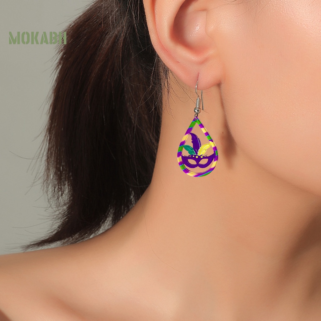 1 Đôi Bông Tai Hình Giọt Nước Đính Kim Tuyến Nhiều Màu Thời Trang