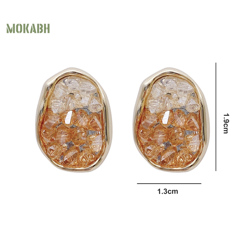 1 Đôi Bông Tai Hình Học Đính Đá Zircon Màu Gradient Dành Cho Nữ