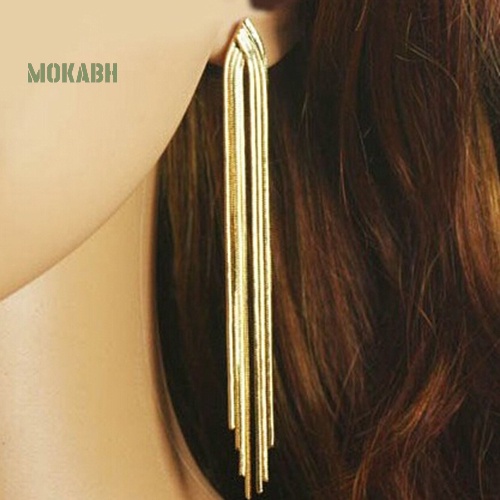 [Hot] Bông Tai Dây Xích Rắn Tua Rua Sau Lưng Cho Nữ