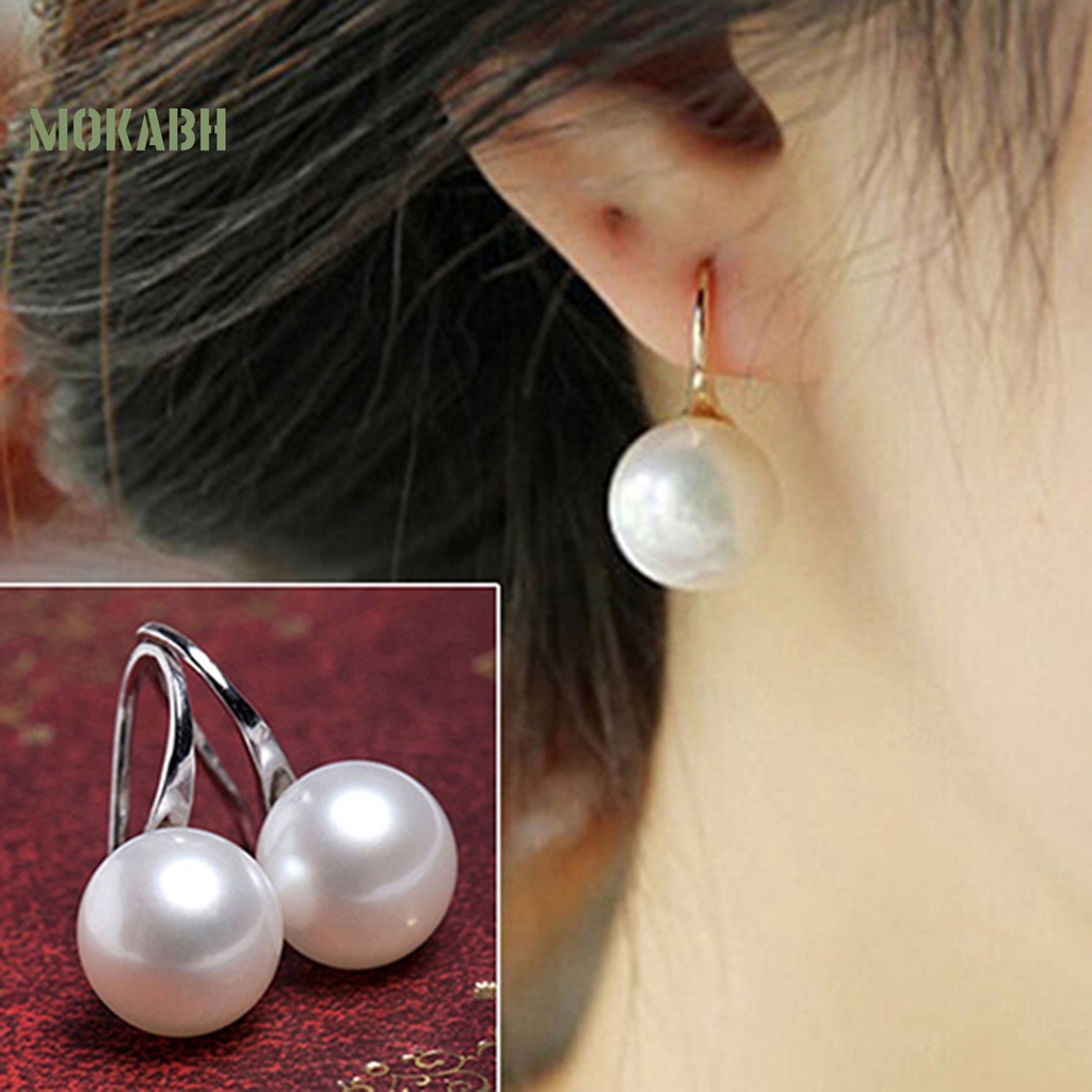 Bông Tai Móc Đính Ngọc Trai Giả Nhỏ Gọn Dễ Phối Đồ Thanh Lịch Cho Nữ