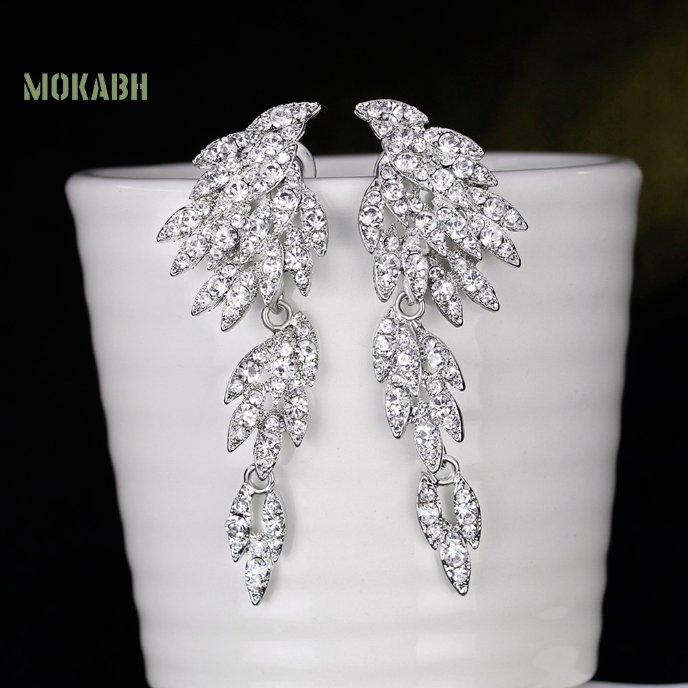 Bông Tai Hình Đôi Cánh Đính Đá Toàn Diện Thanh Lịch Dành Cho Nữ