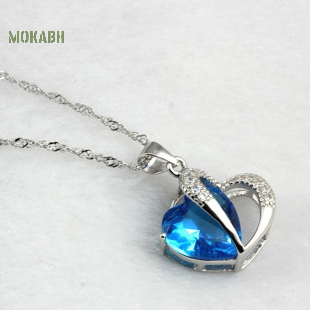 Vòng cổ Mặt Hình Trái Tim Đính Đá Zircon Thời Trang Cho Nữ