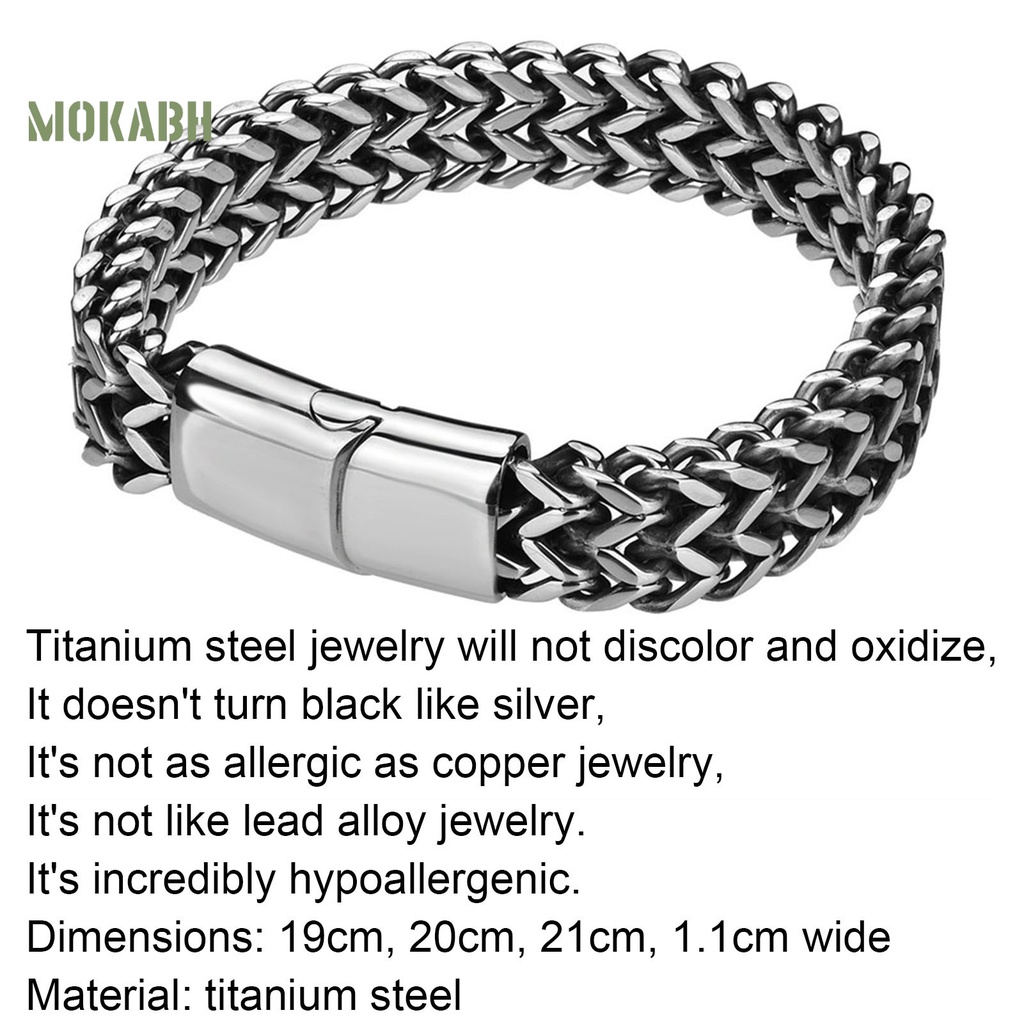 Vòng Tay Dây Bện Bằng Thép Titan Thân Thiện Với Da Cho Nam