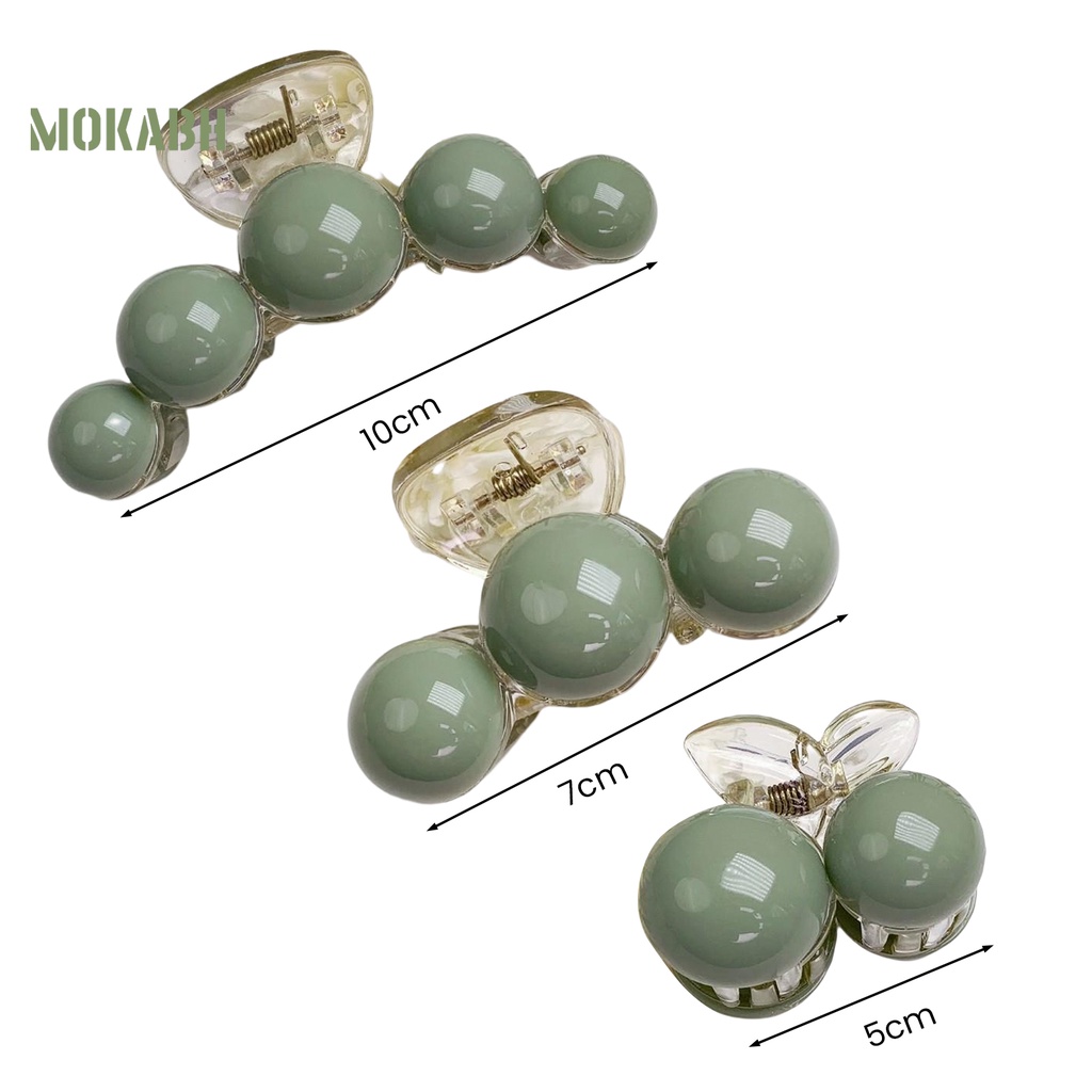 Kẹp Tóc Càng Cua Đính Hạt Acrylic Màu Xanh Lá Tối Giản Thanh Lịch Dễ Phối Đồ Thời Trang Cho Nữ