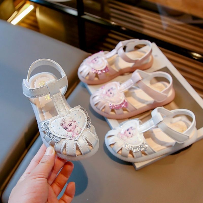 Dép Sandal Bé Gái Đi Học, Dép Công Chúa Elsa Sz 23-36, Giày Dép Eosa Da Mềm Siêu Xinh