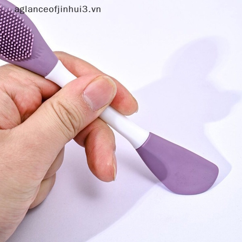 ~ Afhvn ~ Cọ Silicone Hai Đầu Quét Mặt Nạ Đắp Mặt Nạ Đất Sét
