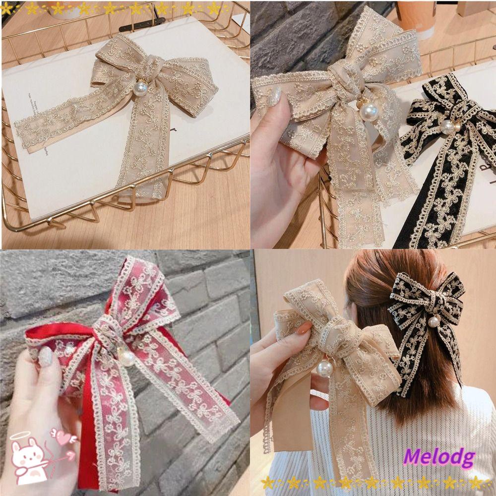 Bộ 2 Kẹp Tóc Nơ Lớn Bằng Vải Ren Dành Cho Cô Dâu